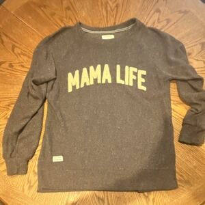 Simply Southern Mama Life Graphic Gray Pullover Sweatshirt XL Polyester Cotton